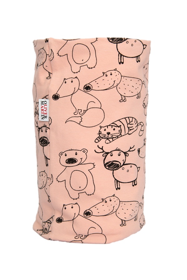 Cotton lining Tube Scarf Pets Pink