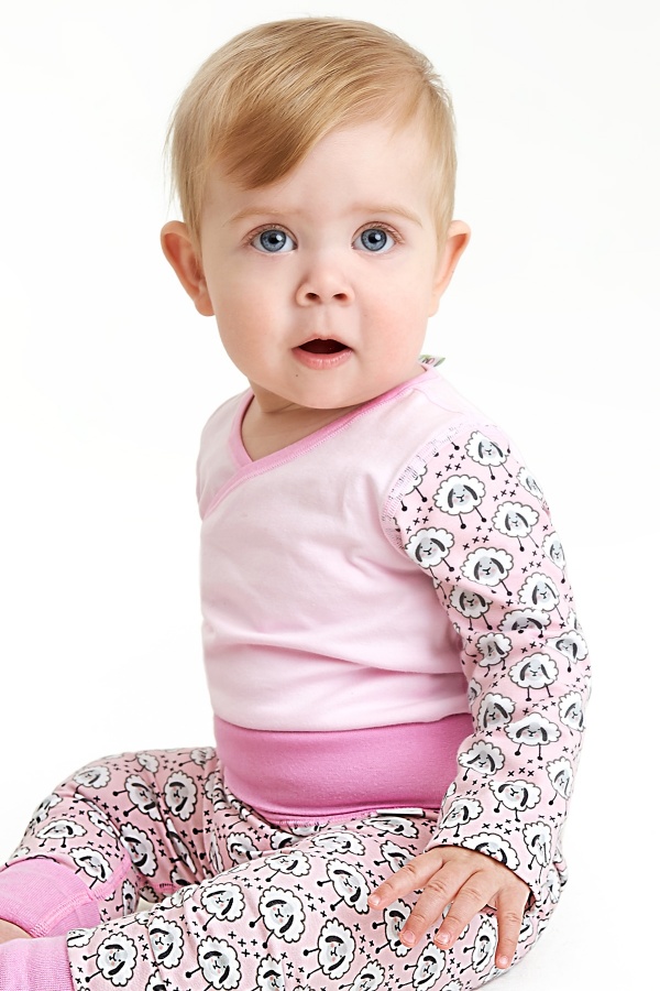 Crossover baby body Pink Lamb
