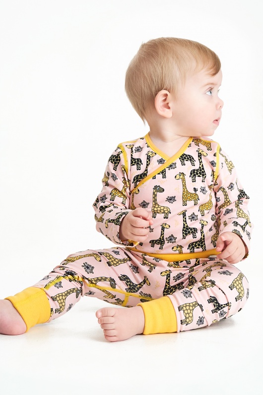 Vauvat 56-92cm Vauvan housut Keltaiset kirahvit_