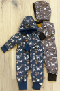 Baby Romper Merino Wool Baby Romper Puppies with detachable hoodie 0